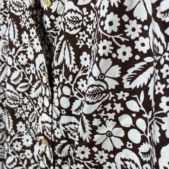 Old Money Vibe Ralph Lauren Brown & White Print 100% Cotton Lightweight Shirt - Picture 4 of 8